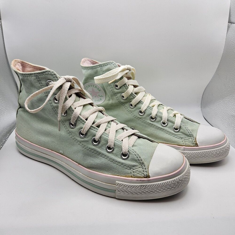 Converse All Star Chuck Taylor Mint Green Hi Top Sneakers Skate Alt Size 10 READ